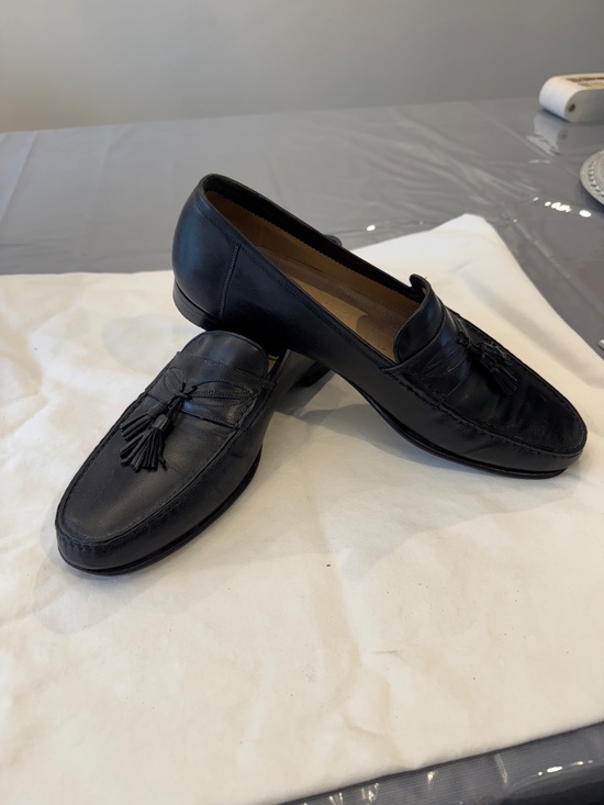 Santoni Italian Leather Tassle Loafers